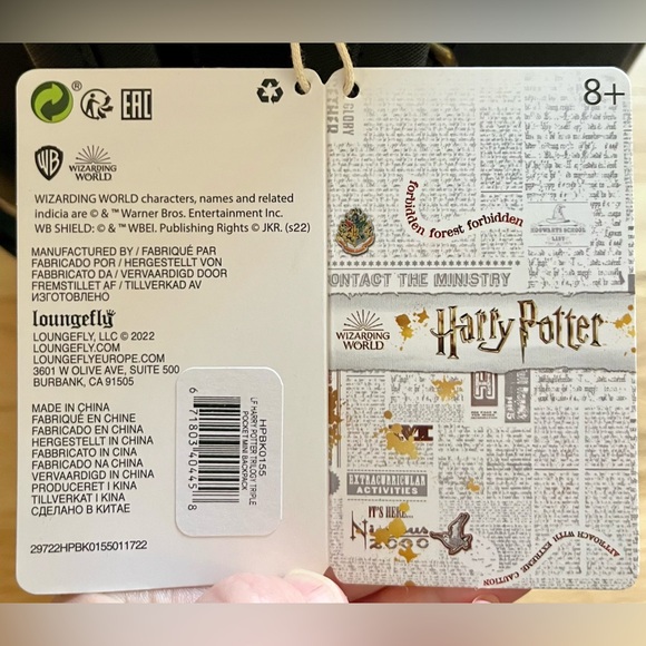 NWT Loungefly Harry Potter Trilogy Series #1 Triple Zipper Backpack - Picture 8 of 12